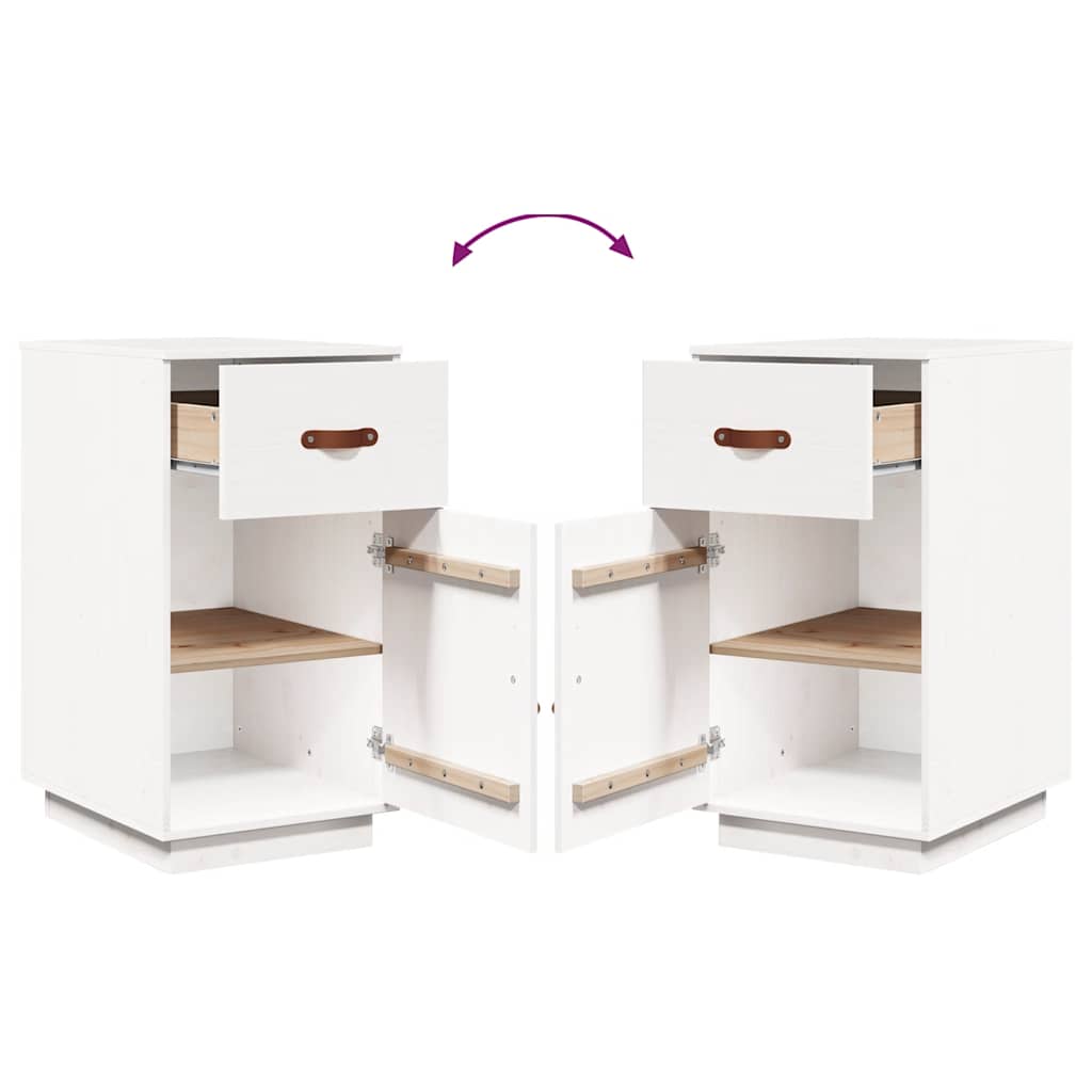 Desk Cabinet White 40x50x75 cm Solid Wood Pine